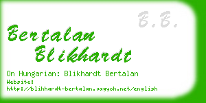 bertalan blikhardt business card